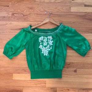 NWT Green off shoulder top